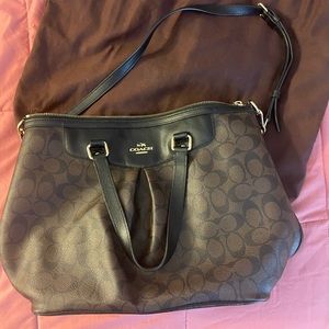 Black and brown coach bag